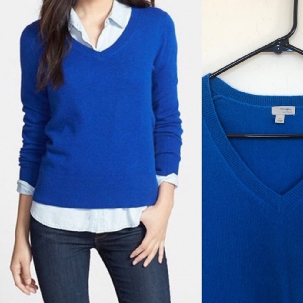 Halogen Cashmere V Neck Sweater